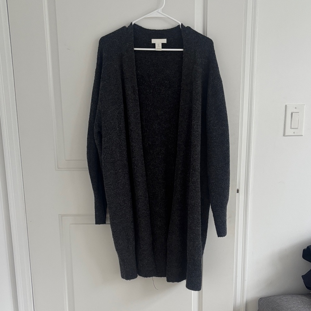 H&M Dark Gray Open-Front Women's Cardigan